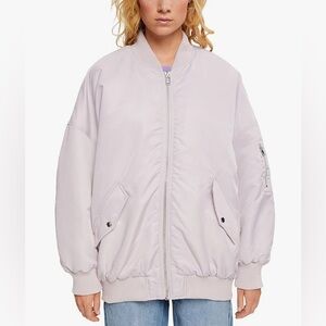 EDC Oversized Lavender Bomber Jacket, Quilted Lining Loose fit (Small, fits med)